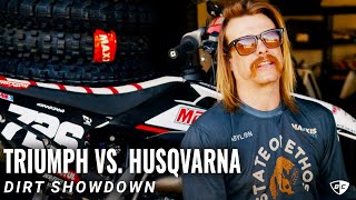 Dirt Biking Faceoff Triumph Bonneville vs Husqvarna 125 [upl. by Neo]