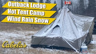 Cabelas Outback Lodge Winter Hot Tent Camp Setup [upl. by Rufina]