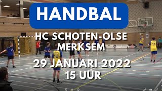 HANDBALWEDSTRIJD HC SCHOTEN TEGEN OLSE MERKSEM [upl. by Sorrows]