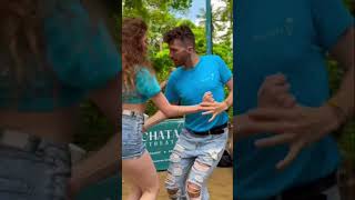 Bachata in the forest 🩵🌳bachata bachatachallenge ofirandofri couple dance bachatasensual [upl. by Rosenberger]