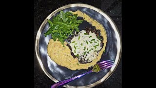 Stuffed Portobello STEAK with a Cheesy Garlic Bacon Polenta [upl. by Sharai]