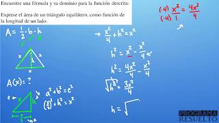 Hallar el ÁREA de un TRIÁNGULO EQUILÁTERO a partir de uno de sus LADOS  EJERCICIO RESUELTO [upl. by Childs431]