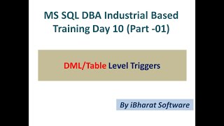 Top SQL Server DMLTable Level Trigger with Industry Base Question amp Answer Part 01 ibharatsoftware [upl. by Enirehs431]