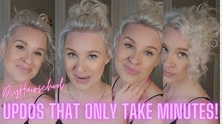 EASY UPDOS THAT ONLY TAKE MINUTES  Perfect Hairstyles for Thin Fine Hair That Take No Skill [upl. by Zacharia]