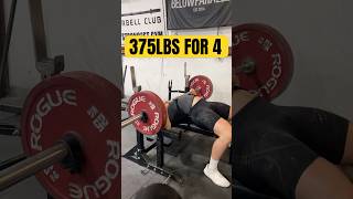 Benching 375LBS FOR 4 fitness benchpress chestday powerlifting chestworkout [upl. by Lettie]