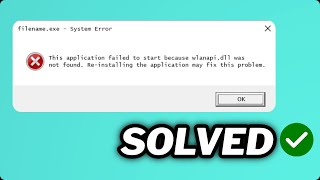 FIXED Wlanapidll missing or not found error [upl. by Arded]