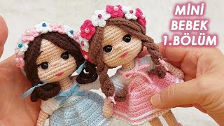 Amigurumi Mini bebek yapımı part1 easy mini doll patternEnglishsubtitle [upl. by Arianna]