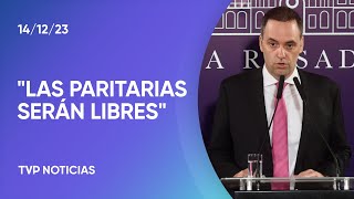 El vocero presidencial aseguró que quotlas paritarias serán libresquot [upl. by Noremmac506]