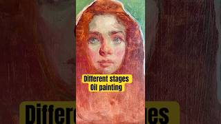 Different stages of an oil painting portrait shorts [upl. by Annahoj962]