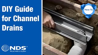 How to Install a Channel Drain  NDS Yard Drainage Systems [upl. by Chilcote]