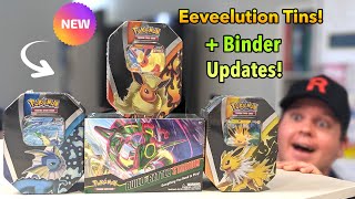 New Eeveelution Tins amp My Latest Pokemon TCG Binders Opening Packs [upl. by Ibson]