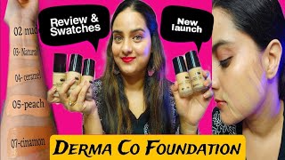 New Derma Co 2 Niacinamide High Coverage Foundation Review amp Swatches l Derma co All 7 Shades l [upl. by Annhoj779]