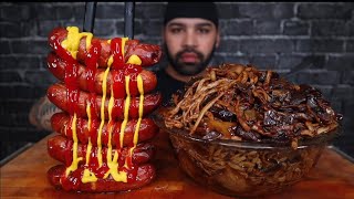 ASMR NO TALKING BLACK BEAN NOODLES AND SAUSAGES ASMR MUKBANG [upl. by Einad]