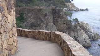 Lloret de Mar  Coastal path towards Canyelles afternoon hours [upl. by Annahvas]