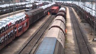 Züge Trains Treni  Bayern Rangierbahnhof Ingolstadt  Audi Car transporter shunting [upl. by Ellenwad]