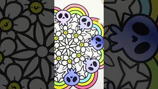 Rainbow FallOWeen mandala alcoholmarkers coloring colorful coloringpage [upl. by Katushka399]