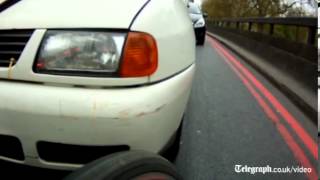 Cyclist captures road rage with helmet cam [upl. by Aissej691]