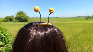 Bee Hair clip Crochet [upl. by Nodnil901]