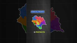 Himachal Pradesh Divisions and Districts shorts himachal india geography district upsc [upl. by Nylyrehc]