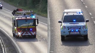 HEAVY RESCUE UNIT  Royal Berkshire fire amp rescue HRU  HRUSV responding on the A329M [upl. by Airan71]