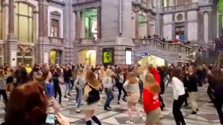 Movie 2 Flash Mob Grease  Antwerp Central Station [upl. by Yartnod]