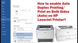 How to enable Auto Duplex Printing Print on Both Sides Printing on HP LaserJet P2015dn [upl. by Atiuqahc]