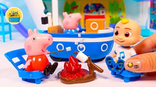 Cocomelon Friends Peppa Pig Pretend Play Cruise Ship Playset  Peppa Pig Toy Videos for Toddlers [upl. by Wadsworth231]