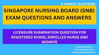 SNB EXAM SAMPLE QUESTIONS WITH ANSWERS  snbexam  licensureexamination  canestar  nurseinfo [upl. by Goldberg872]