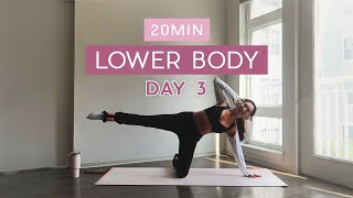 Day 3  1 Month Pilates Plan  20MIN thigh amp booty Pilates  tone amp lengthen [upl. by Netsyrk33]