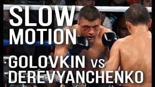 Golovkin vs Derevyanchenko SLOW MOTION Головкин  Деревянченко [upl. by Prosser434]