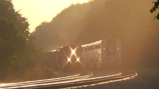 Amtrak 5 Meets BNSF Coal Train in Agency Iowa [upl. by Aneala]