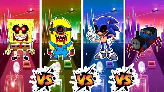 SpongeBobEXE 🆚 MinionsEXE 🆚 SonicPrimeEXE 🆚 TrainThomasEXE💥 WHO WILL WIN 💥 TILES HOP GAME 🏆 [upl. by Daahsar586]