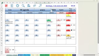 Agenda Calendario Lunar 2023 en Excel [upl. by Akinohs53]