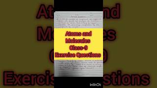 Atoms and Molecules  Class9  Exercise Questions  Ncert  Science  Pine Coaching Classes [upl. by Suiramaj]