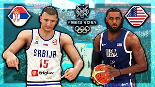 SRBIJA vs USA  Semifinal Olympics Paris 2024  NBA 2K24 [upl. by Sherrer]