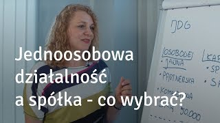 Jednoosobowa działalność a spółka  co wybrać QampA [upl. by Esenwahs]