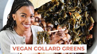 DELICIOUS SOUTHERN COLLARD GREENS  smoky tender and vegan [upl. by Ykcul]