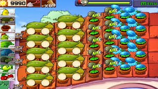 Plants vs Zombies • Cob Cannon  Gatling Pea amp Winter Melon vs Zombies • Survival Roof Walkthrough [upl. by Enajiram92]