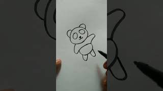 how to draw cute panda 🐼 [upl. by Ardiedak346]