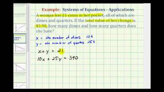 Ex System of Equations Application  Coin Problem [upl. by Schmitz]