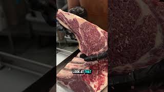 Watch This Perfect Cut DryAged Rib Steaks at Silver Fox Butcher 🥩✨ [upl. by Kcirdlek]