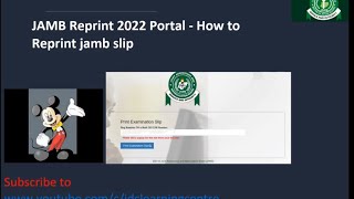 JAMB Reprint 2022 Portal – How to Reprint Jamb slip [upl. by Duer]