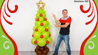 🎄 ARBOL DE NAVIDAD con globos 🎅 arbolito de navidad con globos ✨ Decoración navideña 🤩 Gustavo gg [upl. by Ihc]