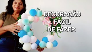 Passo a passo de decorar bambolê com flores e balão [upl. by Ennovart454]