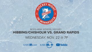 WATCH Hockey Night in Minnesota  Hibbing Chisholm vs Grand Rapids [upl. by Aihpled]