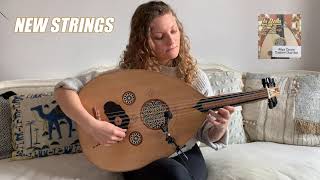 Aliya Cycon Demos La Bella Oud Strings and Fluorocarbon Prototypes [upl. by Emmanuel]