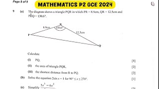 Trigonometry 2024 GCE Mathematics Paper 2 2024gce [upl. by Neelyak]