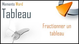 Fractionner un tableau dans Word  Formation Word Marseille [upl. by Anwad215]