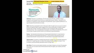 Namzaric memantine and donepezil moderate to severe dementia of the Alzheimer’s type [upl. by Nywnorb]