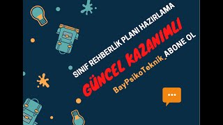 Sınıf Rehberlik Planı Hazırlama  Güncel [upl. by Ceevah]